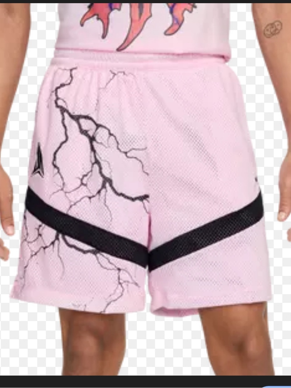 Nike pink Mesh Athletic Shorts with Black Swoosh